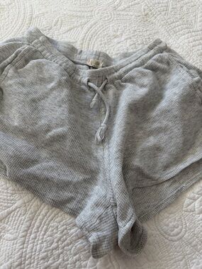 Brandy Melville, John Gault Light Gray Waffle Knit Lounge Shorts -  Relaxed Fit
